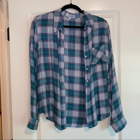 WAYF plaid flannel button down - Picture 3 of 5